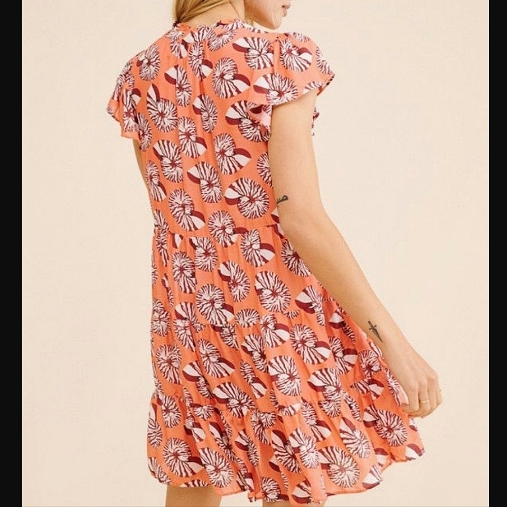 NWT Anthropologie The Shelbie Tiered Mini Dress in pink size XS
